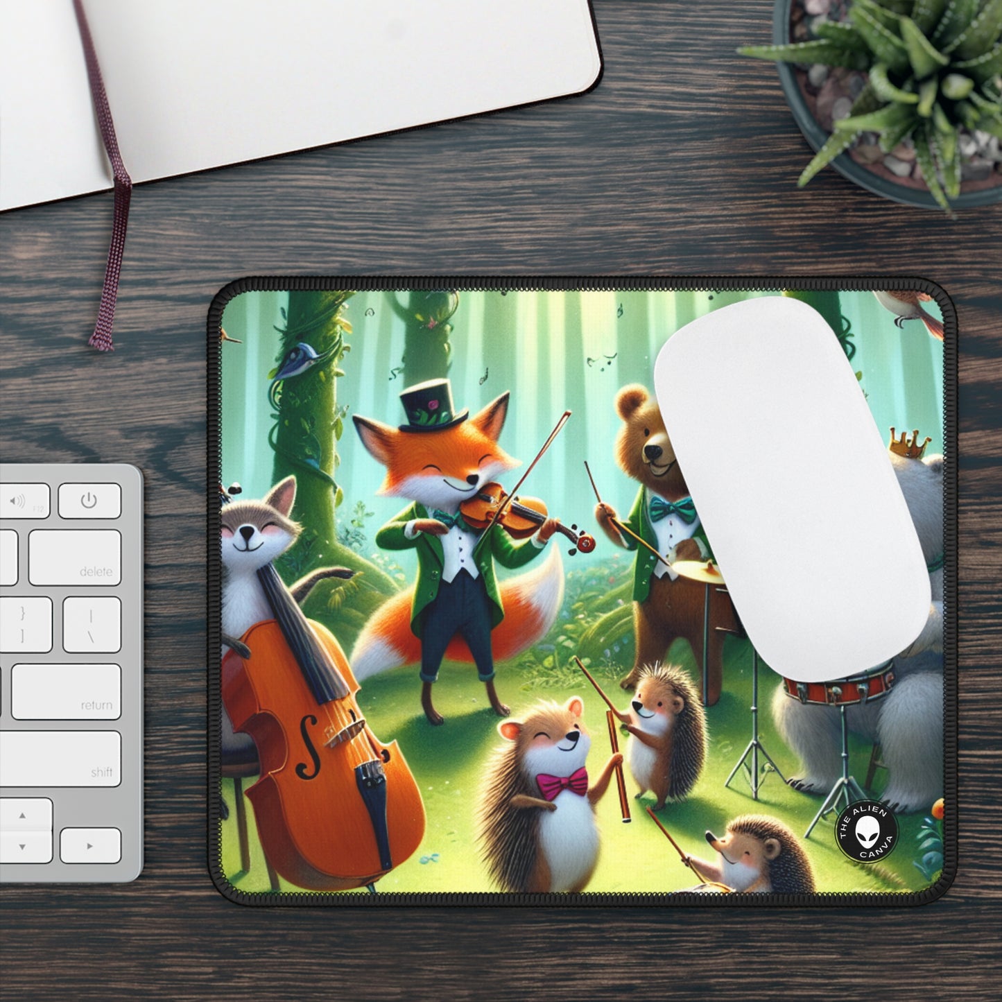 "Melodious Menagerie: Musical Animals in the Enchanted Forest" - The Alien Gaming Mouse Pad