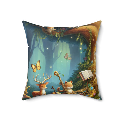 "Enchanted Forest Jam"- The Alien Spun Polyester Square Pillow