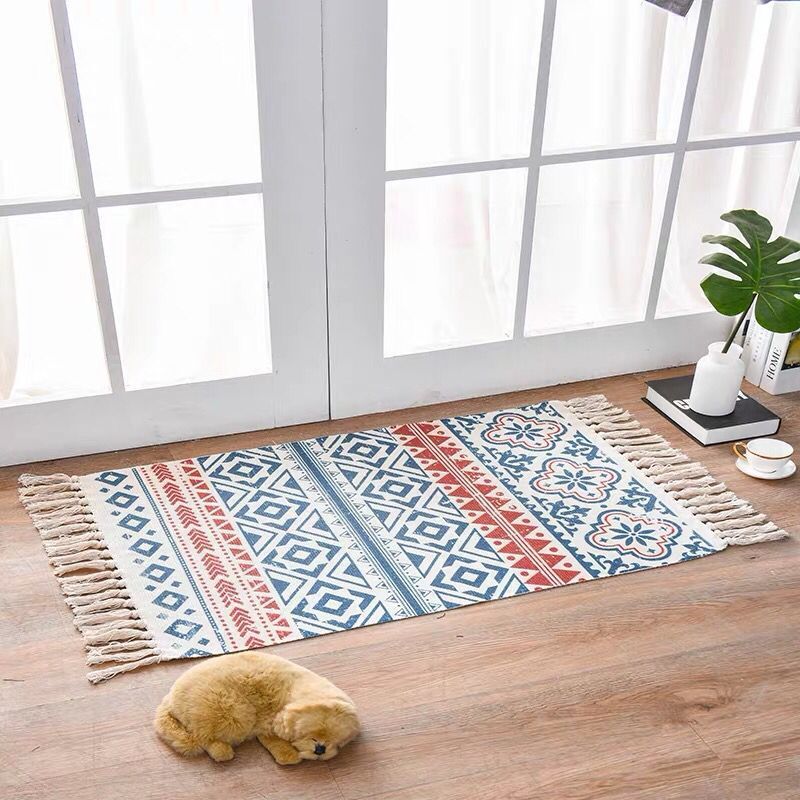 Tapis en coton et lin de style scandinave