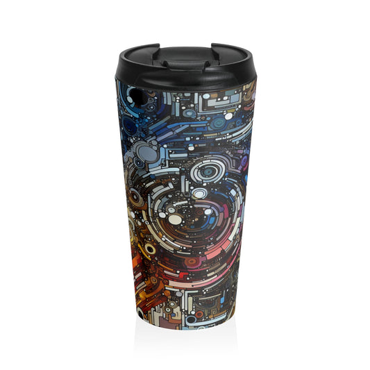 "Deconstructing Power: A Post-structuralist Exploration of Language" - The Alien Stainless Steel Travel Mug Post-structuralist Art