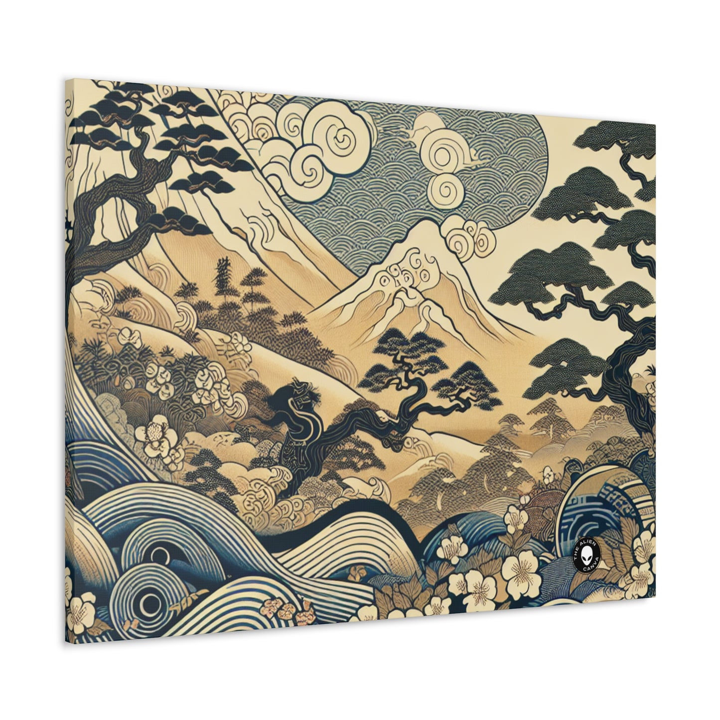 "Les rêves festifs d'Edo" - The Alien Canva Ukiyo-e (impression japonaise sur bois)