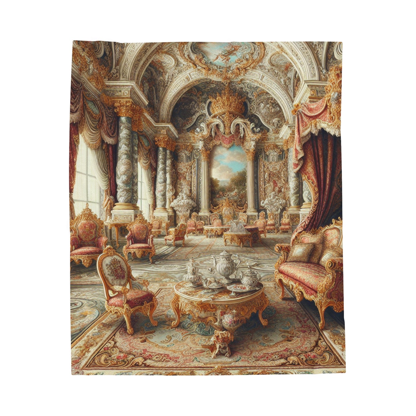 "Enchanted Court Symphony" - Couverture en peluche Alien en velours de style baroque