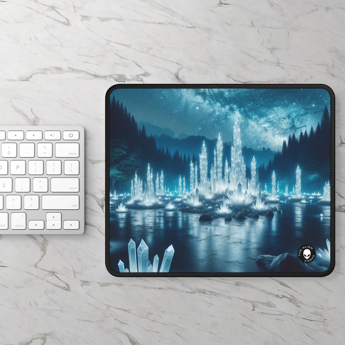 "Crystal Grove: Starlit Reflections" - The Alien Gaming Mouse Pad