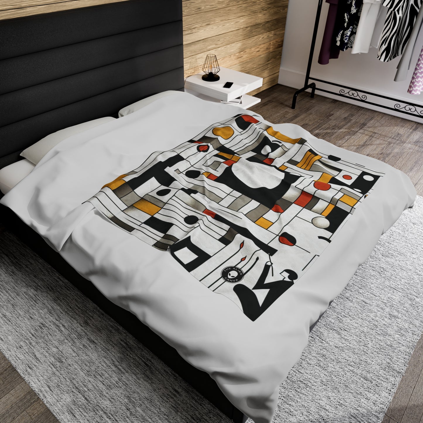 "Equilibrium in Abstract: Geometric Suprematism" - The Alien Velveteen Plush Blanket Suprematism