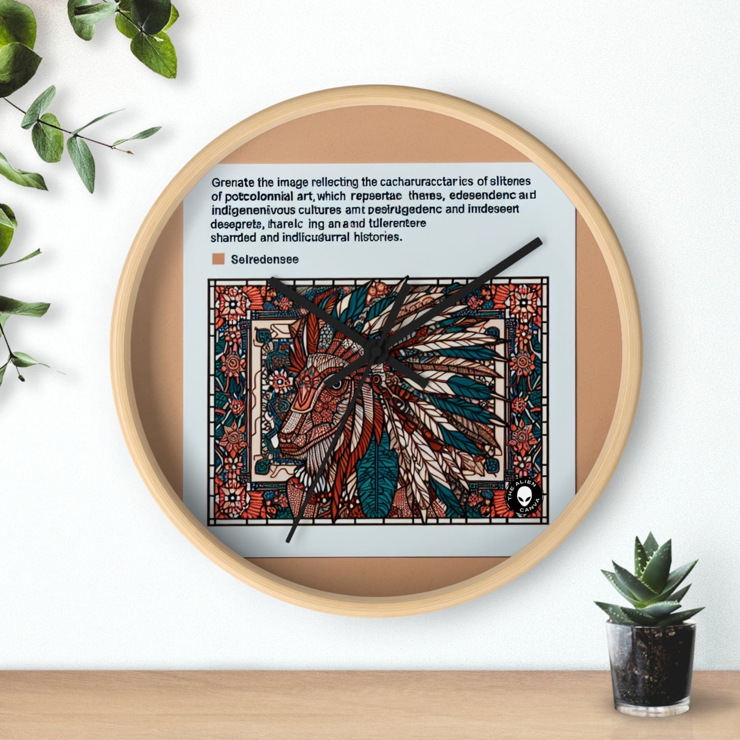 "Resilience Unveiled: A Postcolonial Celebration" - The Alien Wall Clock Postcolonial Art