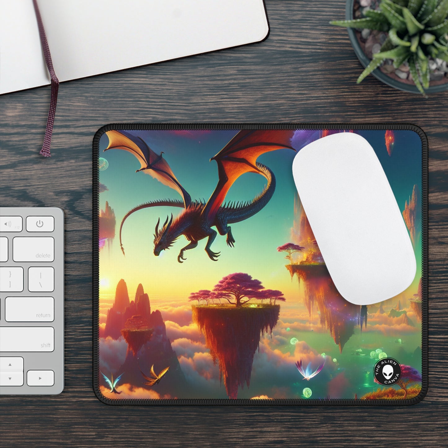 "Dragon's Flight in the Fantastical Realm" - The Alien Gaming Mouse Pad