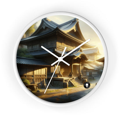 "Golden Hour Bliss: Photographic Realism Landscape" - The Alien Wall Clock Photographic Realism