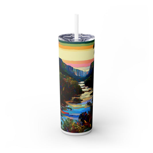 "Amazonian Kaleidoscope" - The Alien Maars® Skinny Tumbler with Straw 20oz