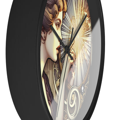 "Reflection of Beauty" - The Alien Wall Clock Art Nouveau