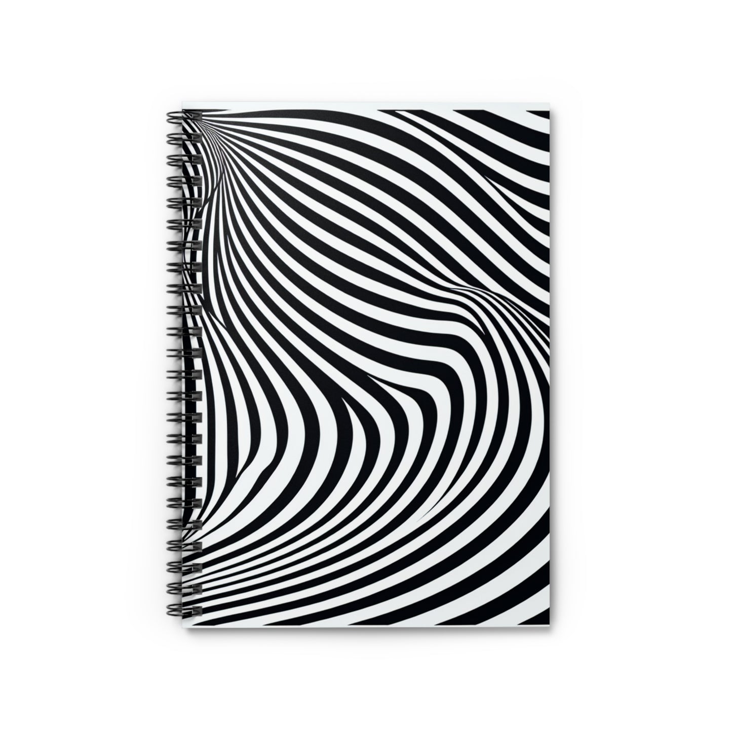 "Optical Illusion Wave" - The Alien Spiral Notebook (Ruled Line) Op Art Style