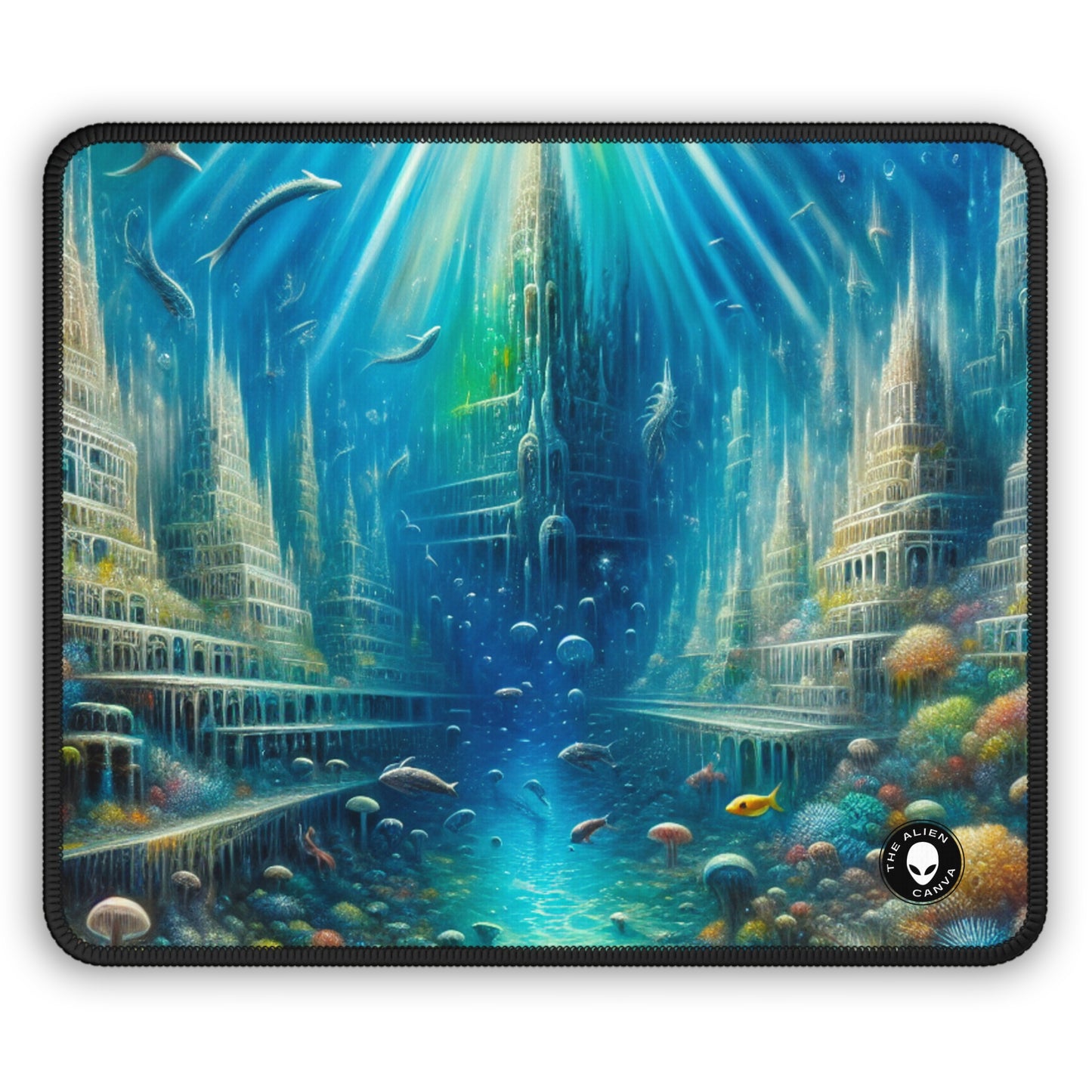 "Cité sous-marine enchantée" - Le tapis de souris de jeu Alien