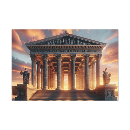 "Lueur chaleureuse du temple grec" - Le style néoclassicisme Alien Canva