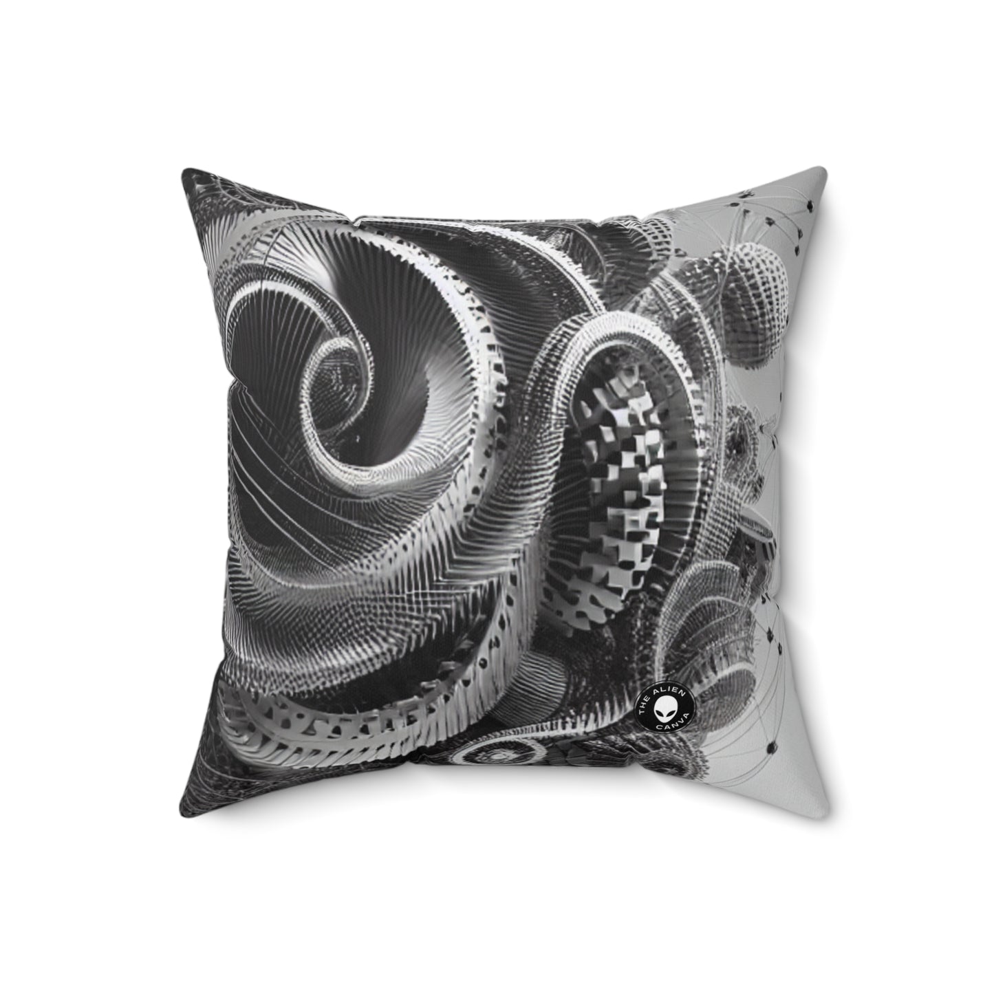"Serenity in Flight: A Kinetic Avian Sculpture"- The Alien Spun Polyester Square Pillow Kinetic Sculpture