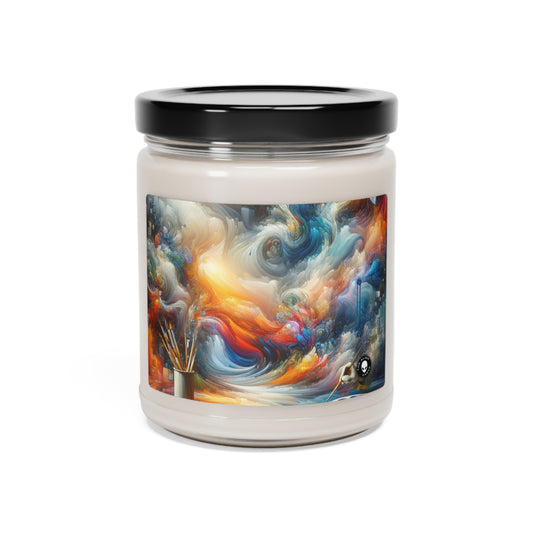 "Bosque místico: un país de las maravillas caprichoso" - La vela de soja con aroma a extraterrestre, pintura digital de 9 oz