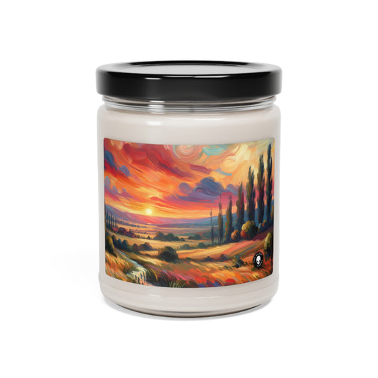 "Vistas armoniosas: una celebración posimpresionista de la naturaleza y la vida rural" - The Alien Scented Soy Candle 9oz Postimpresionismo