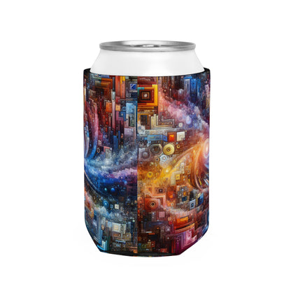 "Futuristic City Nights: A Dazzling Metropolis of Innovation and Imagination" - The Alien Can Cooler Sleeve Digital Art