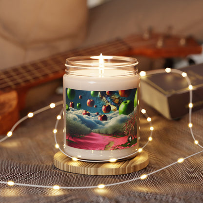 "Apple Sky and Pink Flower Carpet: A Surreal Landscape" - The Alien Scented Soy Candle 9oz