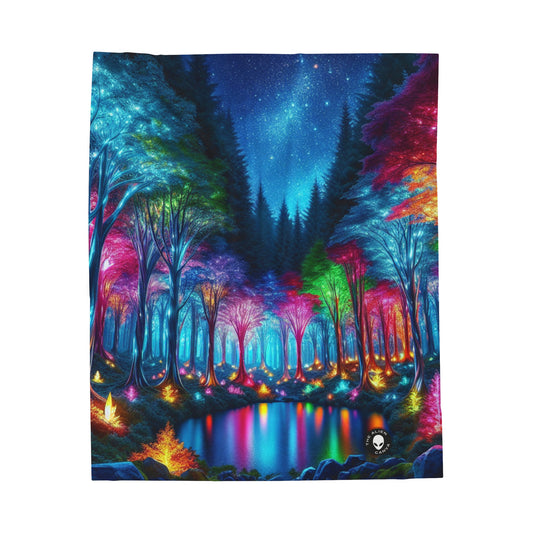 "Crystal Glow: The Enchanted Forest" - The Alien Velveteen Plush Blanket