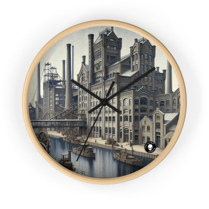 "Urban Precision: Modern Cityscape in the Style of Precisionism" - The Alien Wall Clock Precisionism