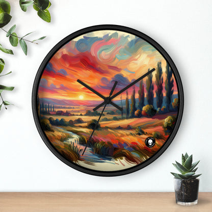 "Harmonious Vistas: A Post-Impressionist Celebration of Nature and Rural Life" - The Alien Wall Clock Post-Impressionism