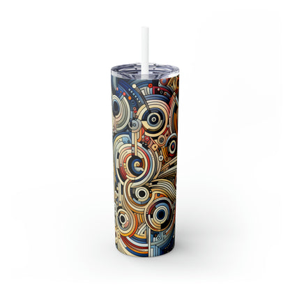 "Colors and Shapes: A Geometric Animation" - The Alien Maars® Skinny Tumbler with Straw 20oz Video Art