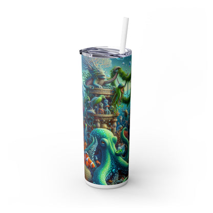 "Underwater Fiesta" - The Alien Maars® Skinny Tumbler with Straw 20oz