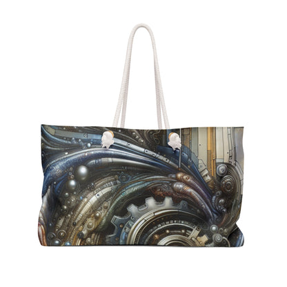 "Bio-Mech Cityscape: Harmonious Fusion" - The Alien Weekender Bag Arte biomecánico