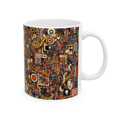 "Delirio dadaísta: una aventura de collage caótica" - Taza de cerámica The Alien 11oz Dadaísmo