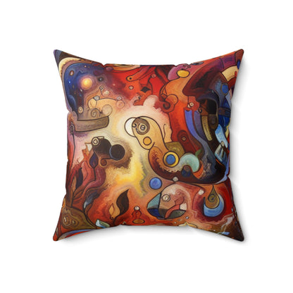 "Eternal Bloom and Fleeting Time"- The Alien Spun Polyester Square Pillow Symbolism