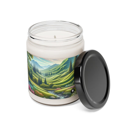 "Saisons en sérénité : un voyage artistique environnemental" - La bougie de soja parfumée Alien 9oz Art environnemental