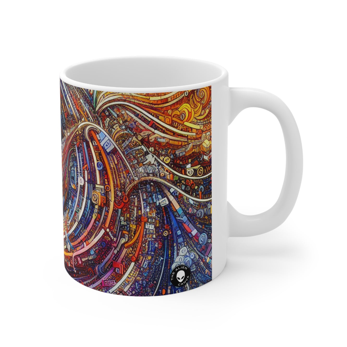 'Cyber ​​Journeys' - La tasse en céramique Alien 11oz Art numérique