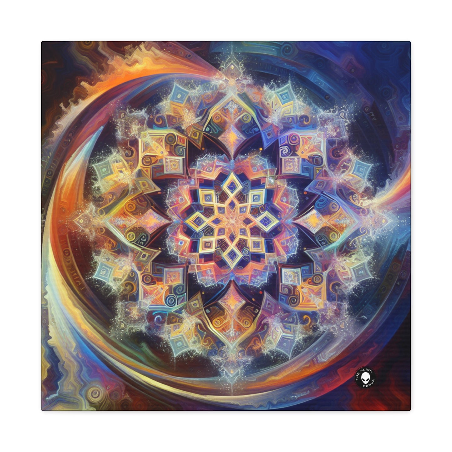 "Mandala dinámico: una pintura geométrica vibrante" - The Alien Canva