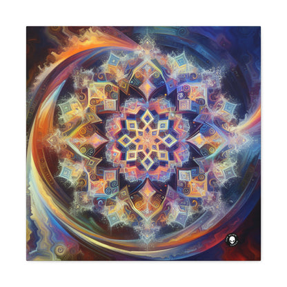 "Mandala dinámico: una pintura geométrica vibrante" - The Alien Canva