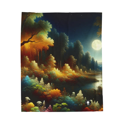 "Light and Dark in the Moonlight" - The Alien Velveteen Plush Blanket Post-Impressionism