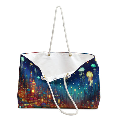 "Glowing Jellyfish City: A Whimsical Underwater World" - The Alien Weekender Bag