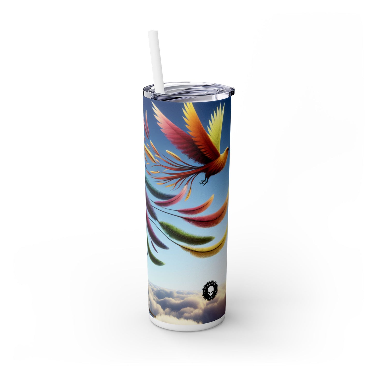 "Flora y fauna fantásticas: un mundo de cambios extravagantes" - Vaso delgado con pajita de 20 oz de Alien Maars®