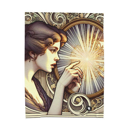 "Reflejo de la belleza" - La manta de felpa de pana alienígena Art Nouveau