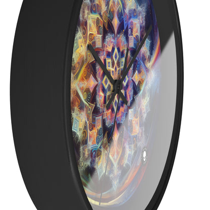 "Dynamic Mandala: A Vibrant Geometric Painting" - The Alien Wall Clock