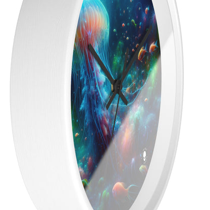 "Glowing Jellyfish in the Enchanted Underwater World" - The Alien Wall Clock