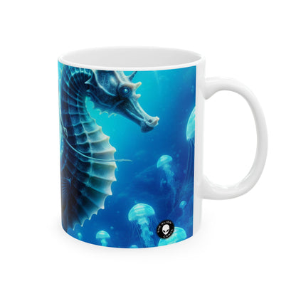 "Mermaid Magic: Journey with the Giant Seahorse" - The Alien Ceramic Mug 11oz