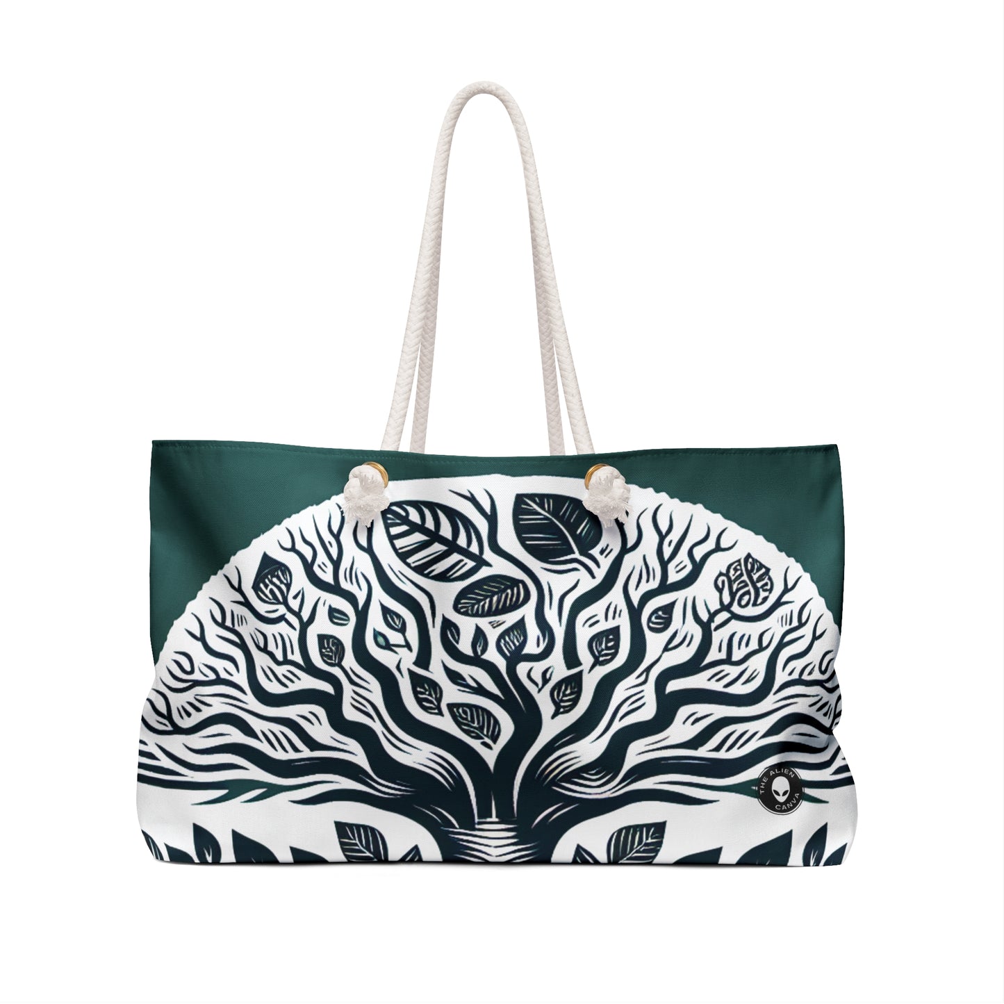 "Modern Woodcut Family Tree" - The Alien Weekender Bag Woodcut Printing