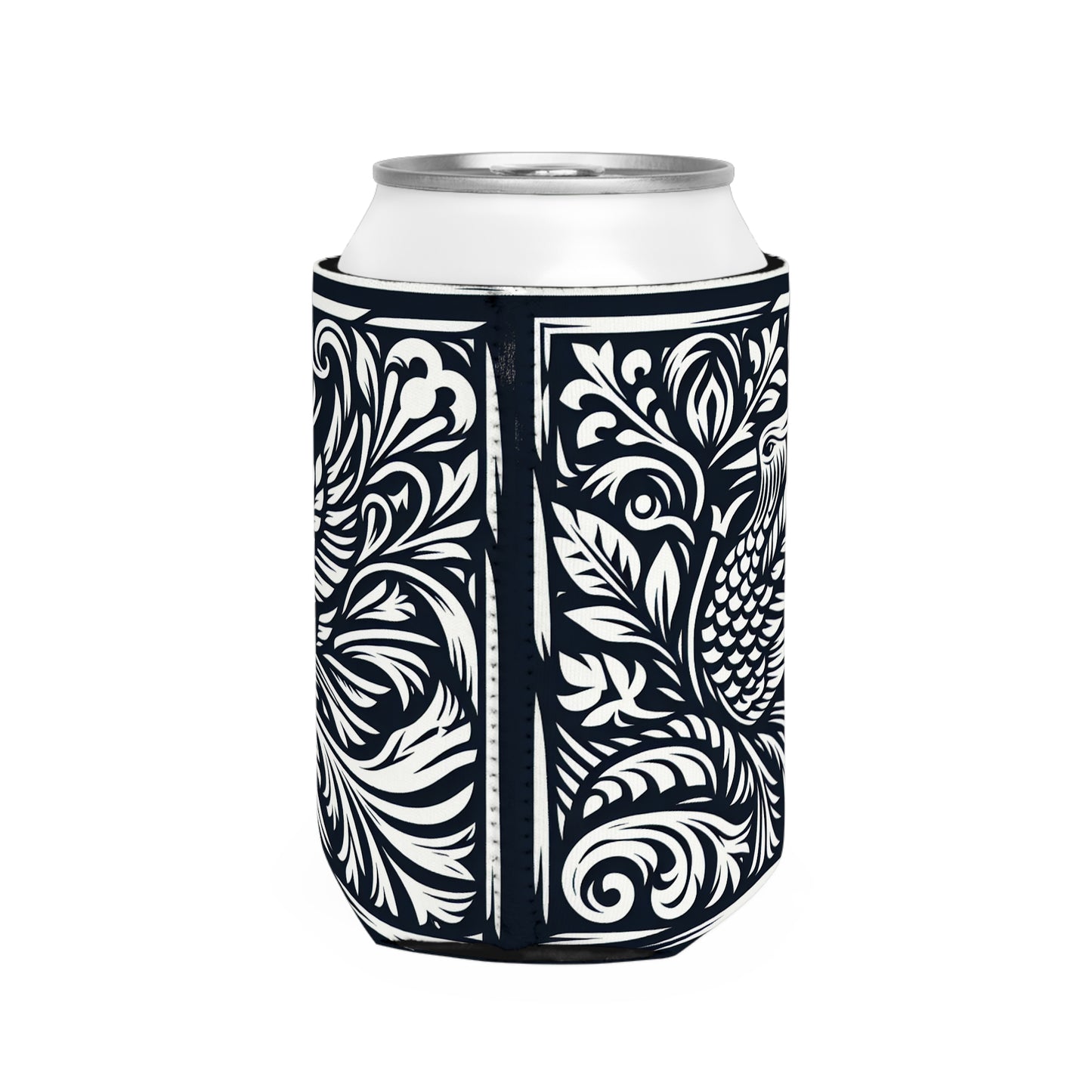 "Elements in Unison: A Woodcut Exploration" - The Alien Can Cooler Sleeve Woodcut Printing