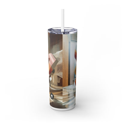 « Refléter l'identité : une perspective déformée » - The Alien Maars® Skinny Tumbler with Straw 20oz Art d'installation