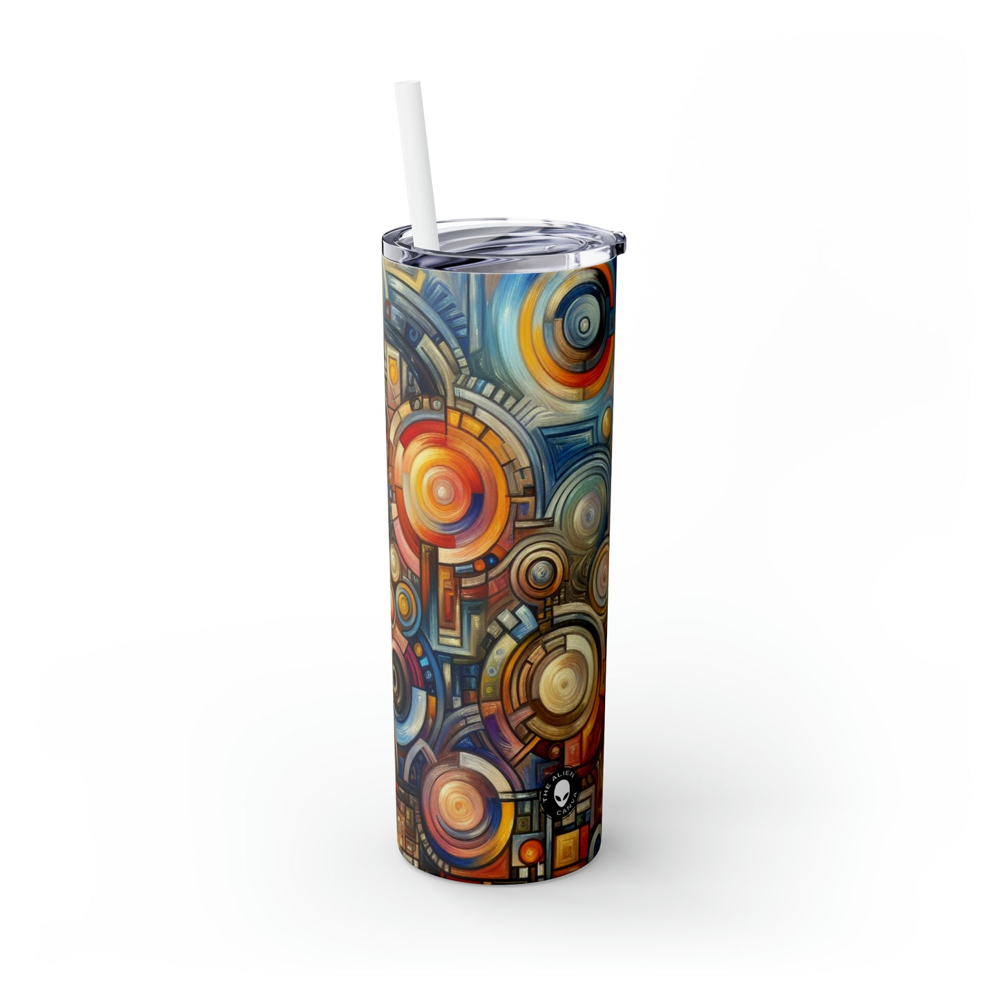 "Roots to Radiance: An Artistic Exploration of Personal Growth and Transformation" - The Alien Maars® Skinny Tumbler with Straw 20oz Symbolism