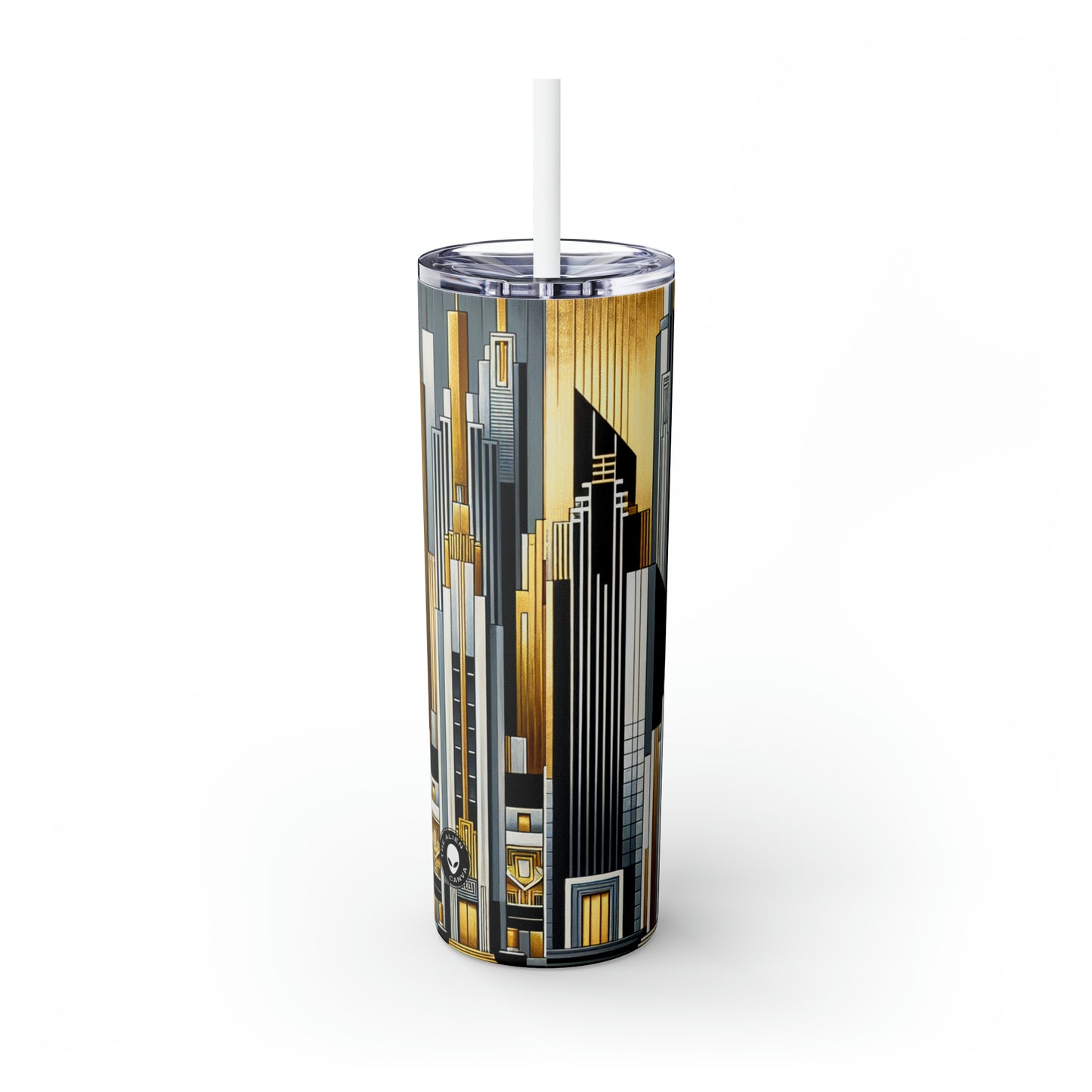 "Artistic Deco Dreamscape" - The Alien Maars® Skinny Tumbler avec Paille 20oz Art Déco