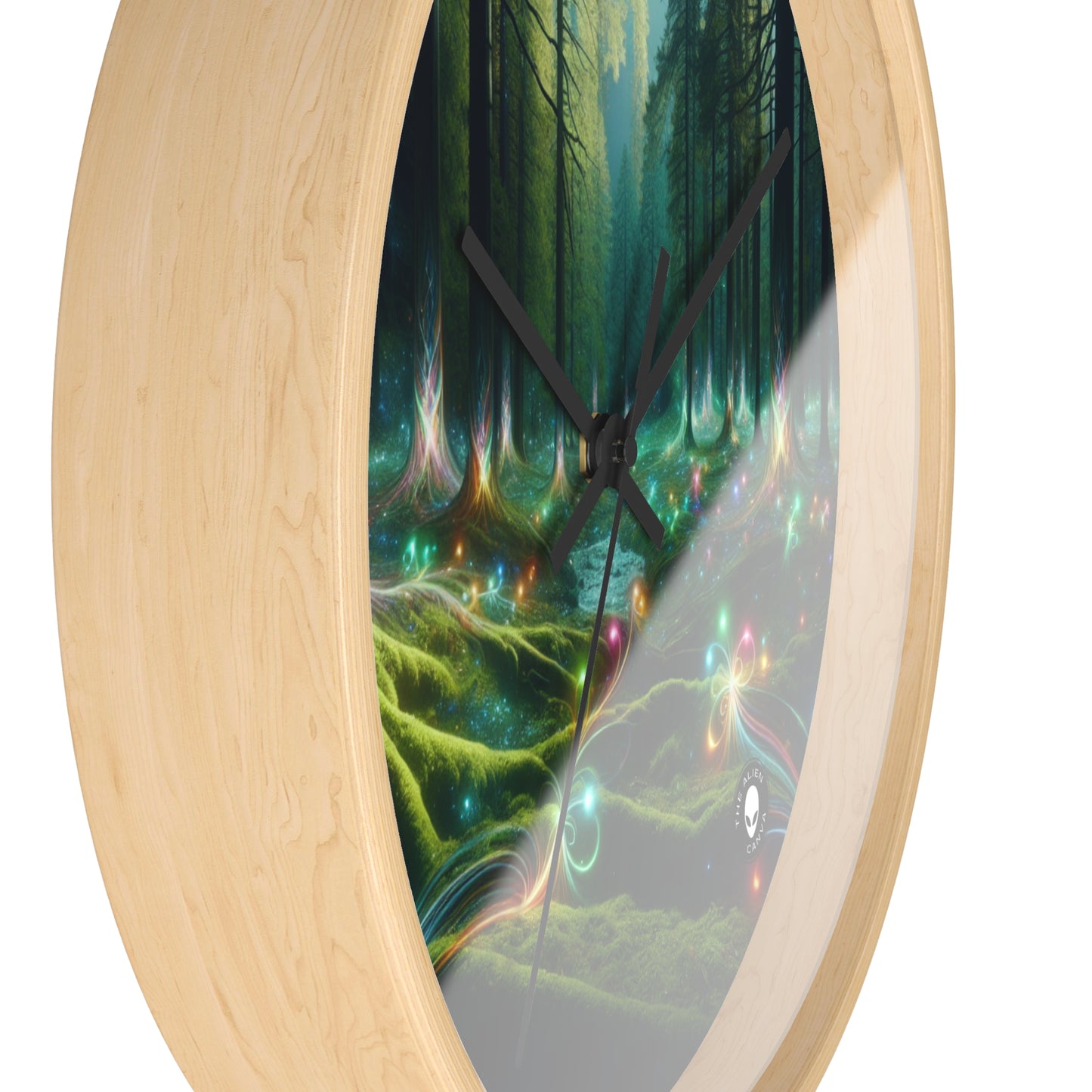 - Crystal-Enchanted Forest: A Tapestry of Light - The Alien Wall Clock