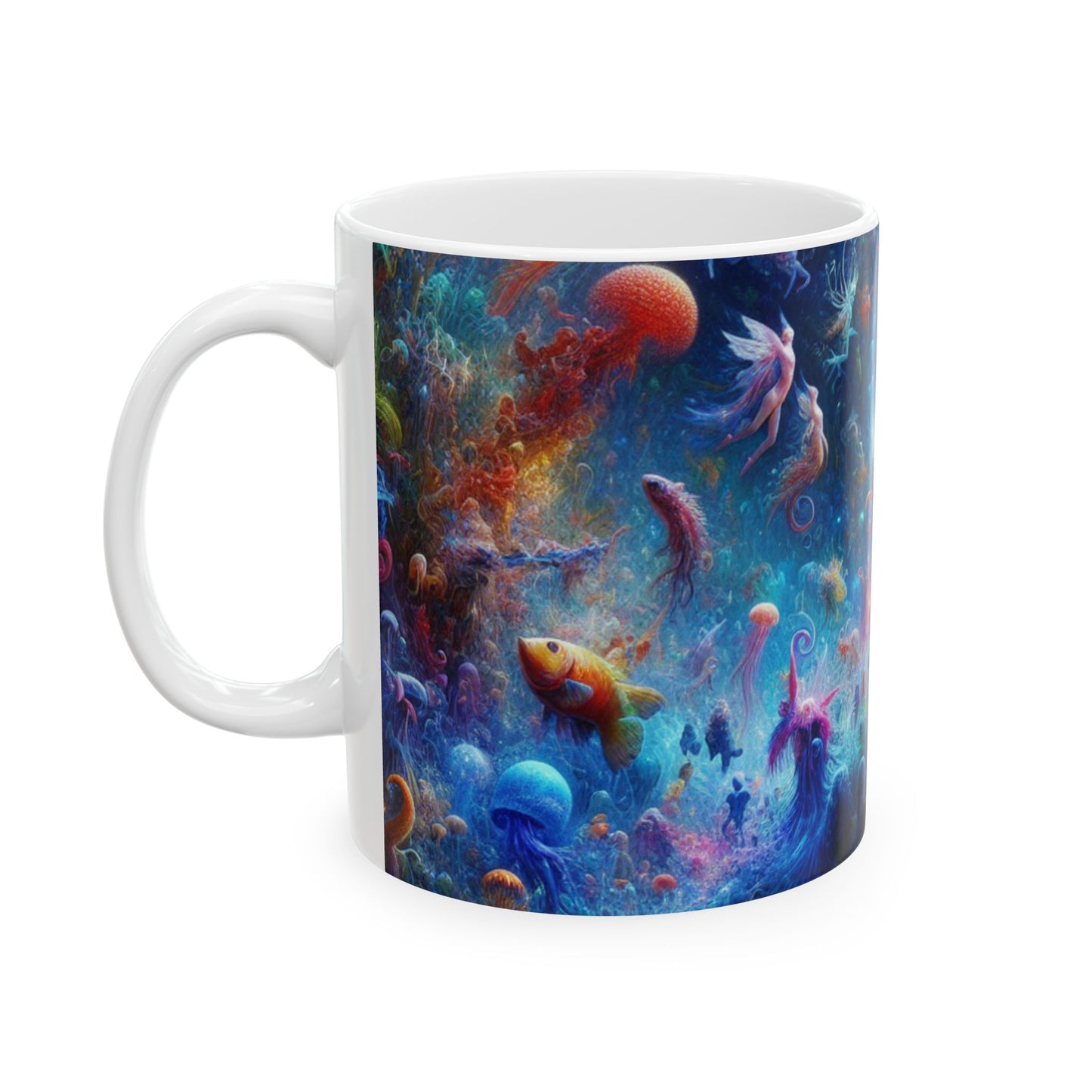 "Glowing Coral Dance Party" - The Alien Ceramic Mug 11oz