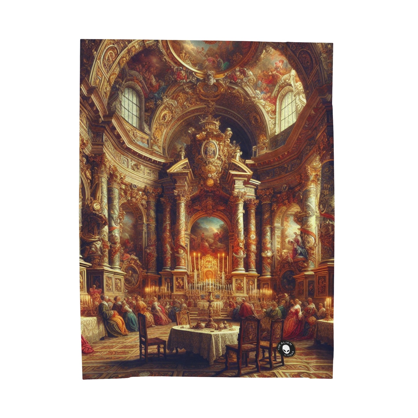 "Masquerade Majesty: A Regal Baroque Ballroom" - The Alien Velveteen Plush Blanket Baroque