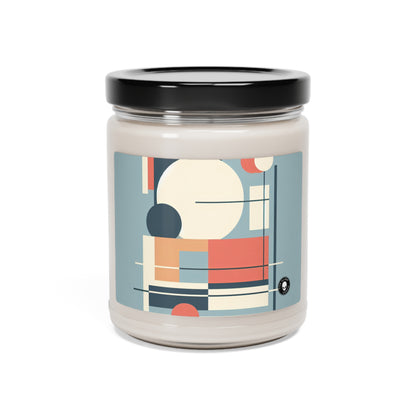 "Serenidad minimalista: Reflejos tranquilos del atardecer" - Vela de soja con aroma a extraterrestre, Minimalismo de 9 oz