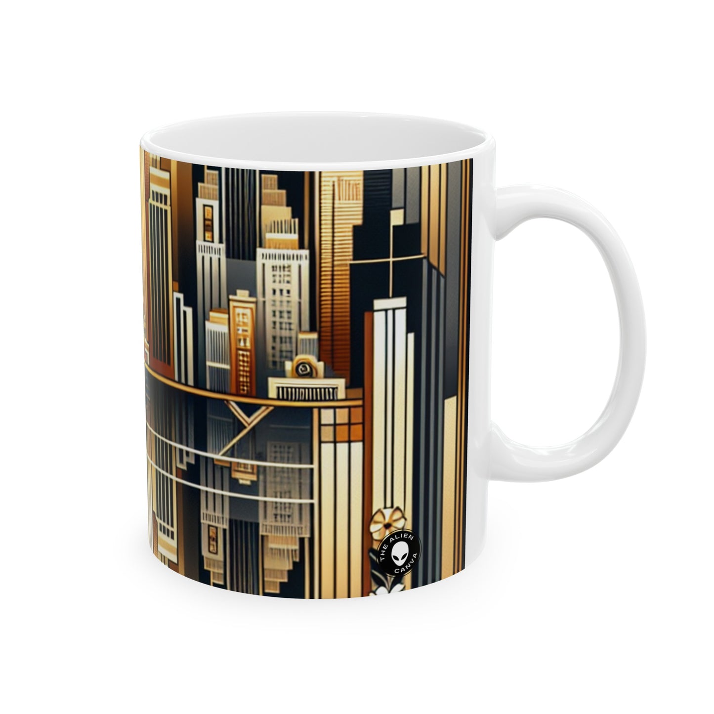 "Luxe Deco: Elegancia artística en el Grand Hotel" - Taza de cerámica The Alien 11oz Art Deco